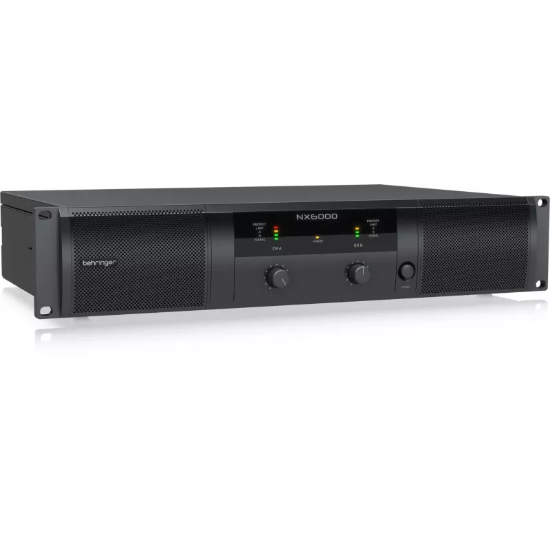 Behringer NX6000 Class D Power Amplifier 2 x 3000W at 4 Ohms with DSP, Black