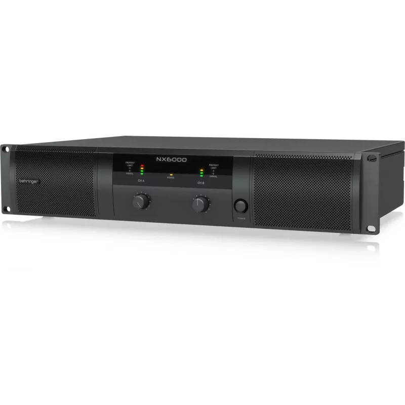 Behringer NX6000 Class D Power Amplifier 2 x 3000W at 4 Ohms with DSP, Black