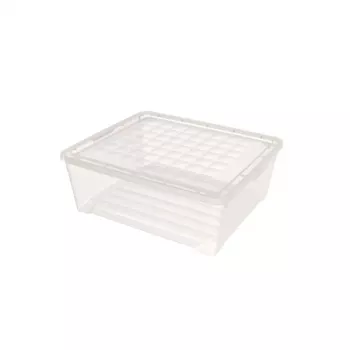 CURVER Textile Box with Lid, 10L, Transparent, 34.2 x 29.7 x 12.5 cm