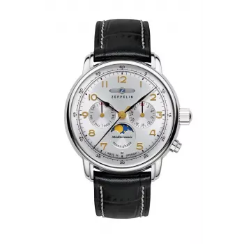 Zeppelin Mediterranee Automatic Watch 96361 - 42mm Blue Dial, Blue Leather Strap