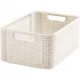 Curver Style M 17L Storage Box with Lid, Rattan Effect, Cream