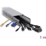 Delock 22141 Wiring Duct 100 x 50 mm, 1 m, Grey, Slotted, PVC, UL94 V-0
