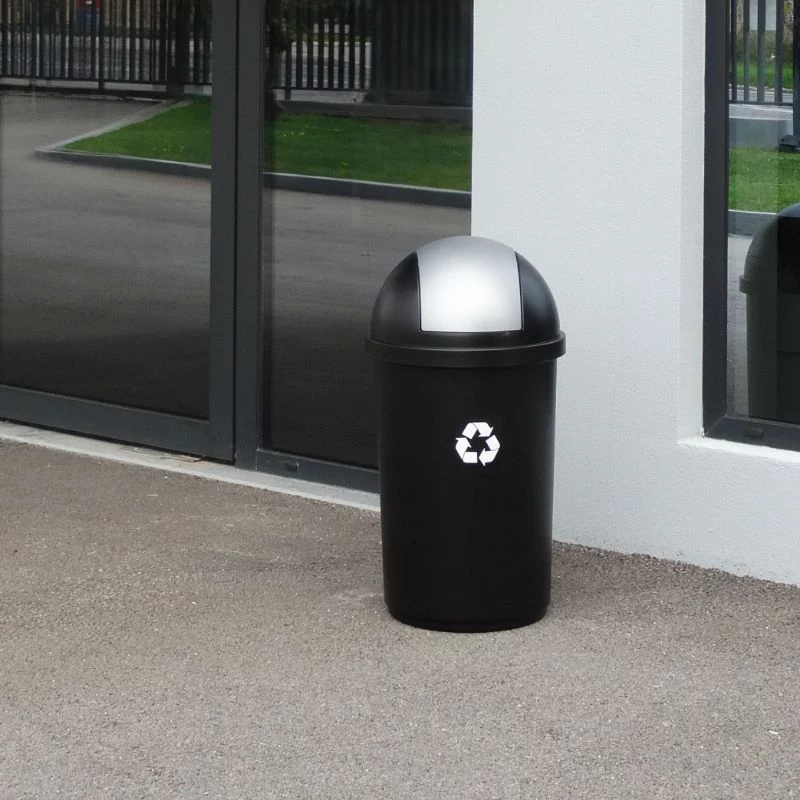 CURVER Bullet 50L Black/Silver Waste Bin