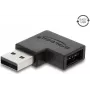 Delock USB 2.0 Type-A Male to Easy USB Type-A Female Adapter, Left-Angled, Black
