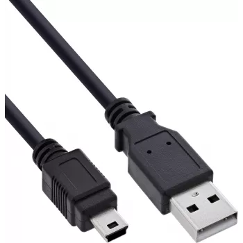 InLine USB 2.0 Mini Cable, USB-A to Mini-B, Black, 1.5m
