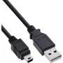 InLine USB 2.0 Mini Cable, USB-A to Mini-B, Black, 1.5m