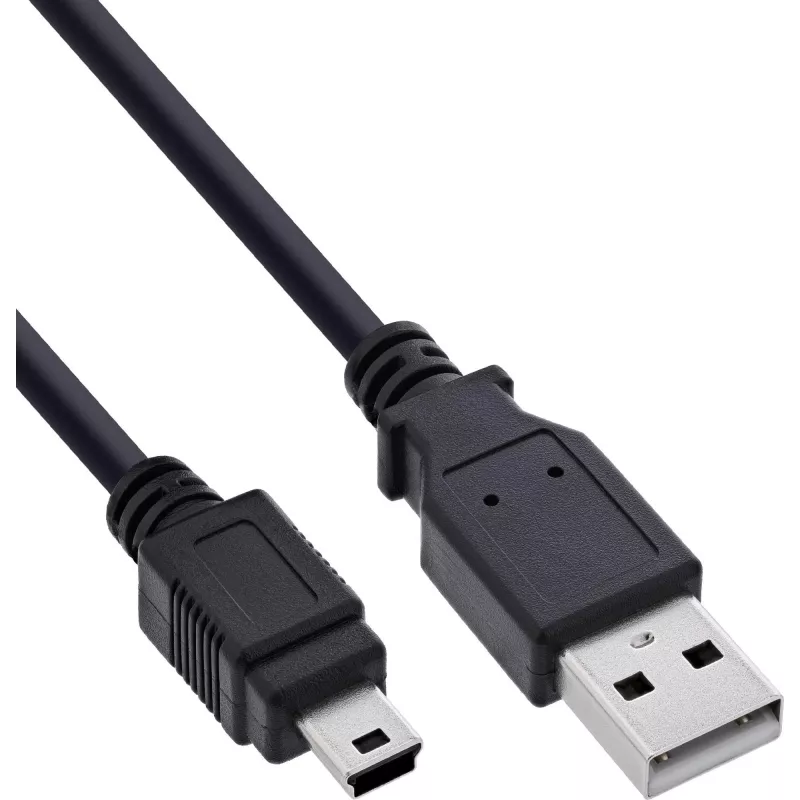 InLine® USB 2.0 Mini Cable, USB-A Male to Mini-B Male, Black, 2 m