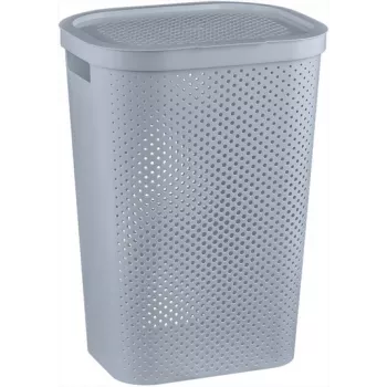 CURVER Infinity Recycled 60L Laundry Hamper 44x35x60cm Grey