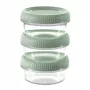 Curver Smart Eco To Go Round Sauce Cups 3-Piece Set, 0.08 L Each, Soft Green