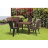 Keter Melody Quartet Garden Table Brown Rectangular Outdoor Dining Table for 6 Persons