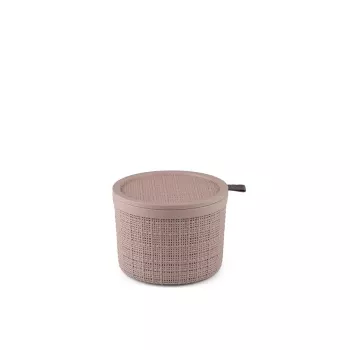 CURVER Jute Round Storage Basket with Lid 2L Pink 17x13cm