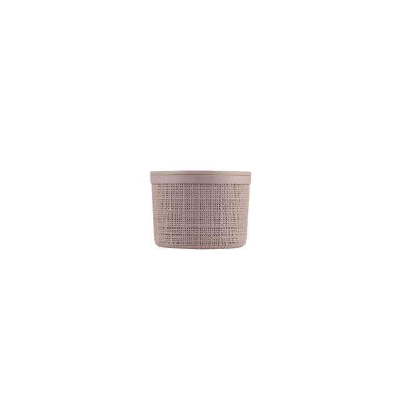 CURVER Jute Round Storage Basket with Lid 2L Pink 17x13cm