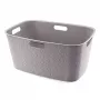 CURVER Softex 45L Laundry Basket, Grey Brown, 57x37x27cm