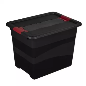 KEEEPER Eckhart 24L Graphite Storage Box with Clip-On Lid and Side Handles