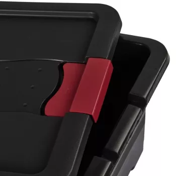 KEEEPER Eckhart 24L Graphite Storage Box with Clip-On Lid and Side Handles