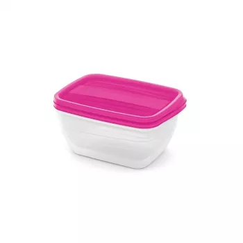 CURVER Rectangular Food Container Set 2x1.3L Vedo Transparent Pink