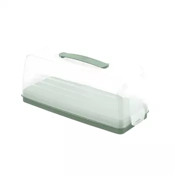 CURVER Smart To Go Rectangular Cake Transport Box 35.5 x 15 x 14.2 cm Green