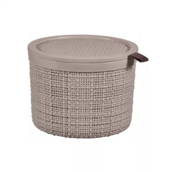 CURVER Basket with Lid Jute Round 2L Ø17x13cm Beige