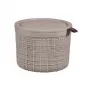 CURVER Basket with Lid Jute Round 2L Ø17x13cm Beige