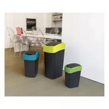 Curver Flip Bin 9L Black and Yellow Waste Bin