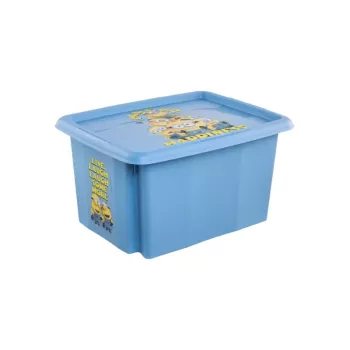 keeeper Box with Lid 15L Karolina “Minions Happiness” 38x29.5x20.5cm Light Blue