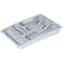 CURVER Cutlery Tray 30x42x6.4 cm Grey – 6 Compartments, Dishwasher Safe, BPA-Free Polypropylene