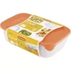Curver Fresh & Go Food Bowl Set, 3 Rectangular Containers, 2L + 1L + 0.5L, Transparent with Coloured Airtight Lids