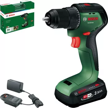 Bosch PSR 18V-60 Cordless Drill Driver with 2.5 Ah Battery and Charger