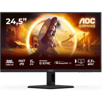 AOC 25G4SRE 24.5 inch Full HD IPS Gaming Monitor, 180Hz, 0.5ms, DisplayHDR 400, FreeSync Premium, Height Adjustable Monitor AOC 25G4SRE