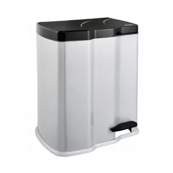 KEEEPER Pedal Bin for Waste Sorting 7+15L Gunnar 39.5x29x43.5cm Light Silver