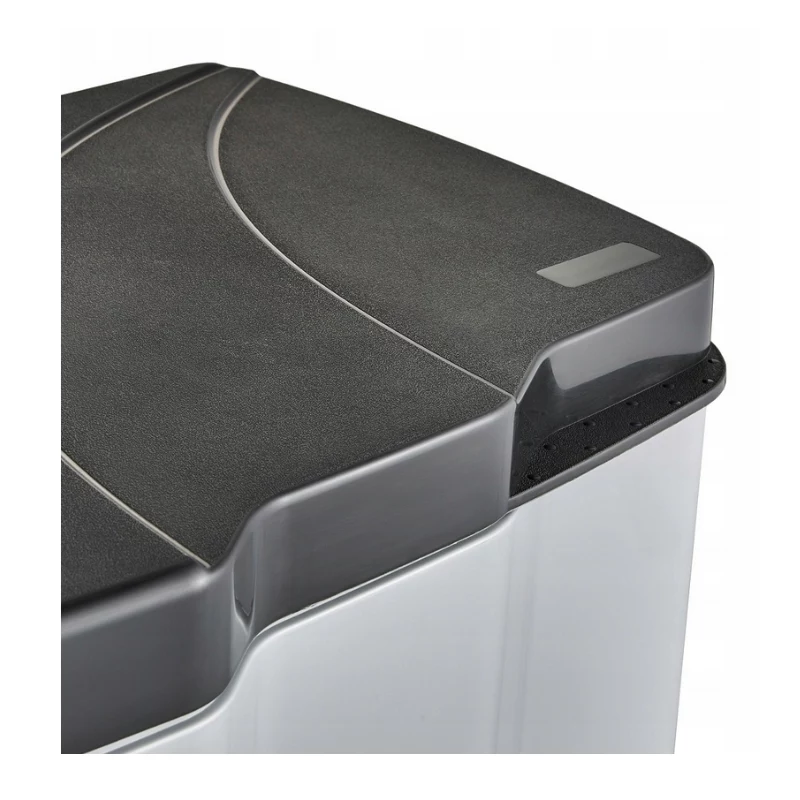 KEEEPER Pedal Bin for Waste Sorting 7+15L Gunnar 39.5x29x43.5cm Light Silver