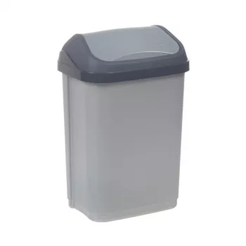 KEEEPER Swantje 10L Waste Bin with Rotating Lid, Light Silver, 25.5x19x38cm