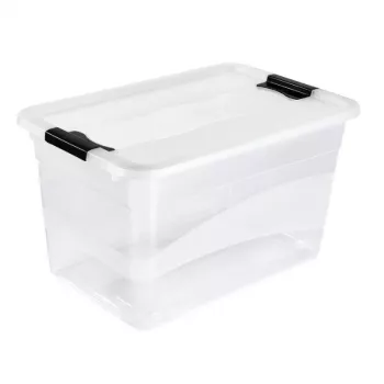 keeeper Crystalbox Cornelia 52L Transparent Storage Box with Clip-On Lid