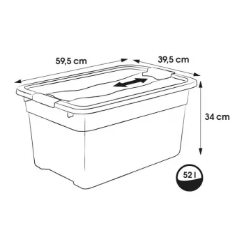 keeeper Crystalbox Cornelia 52L Transparent Storage Box with Clip-On Lid