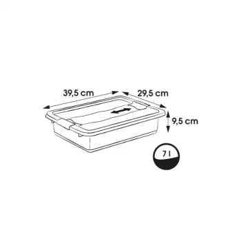 keeeper Crystalbox Cornelia Storage Box with Lid, 7 L, Transparent, Polypropylene, Food Safe, Stackable, 39.5 x 29.5 x 9.5 cm
