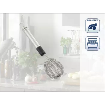 LEIFHEIT Speed Quirl S Balloon Whisk, Stainless Steel, 27 cm, Dishwasher Safe, White/Grey
