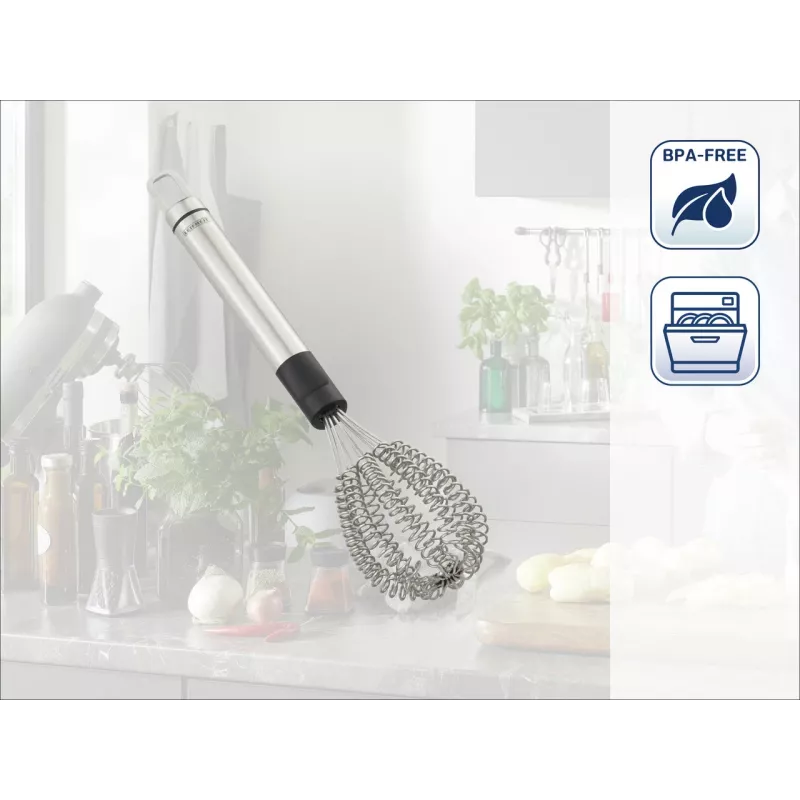 LEIFHEIT Speed Quirl S Balloon Whisk, Stainless Steel, 27 cm, Dishwasher Safe, White/Grey