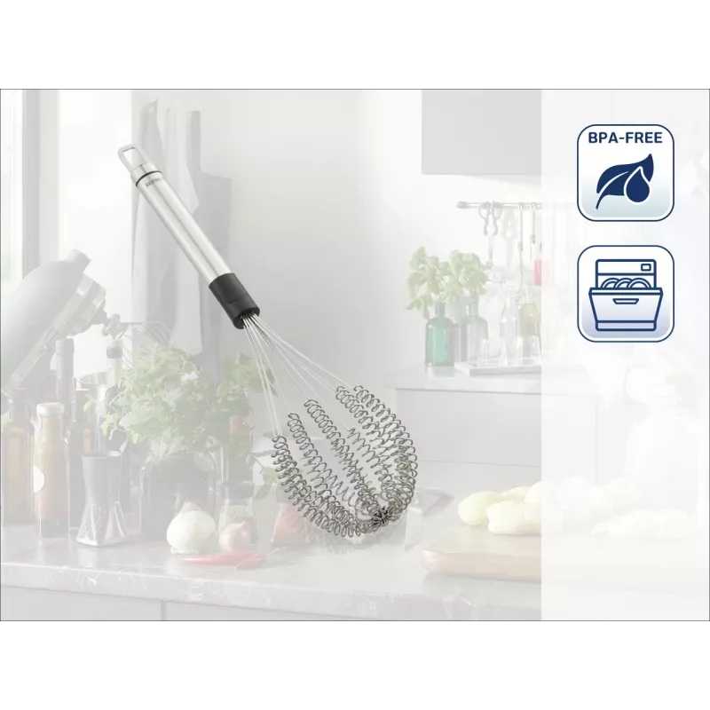 LEIFHEIT Speed Quirl M Hand Whisk, Stainless Steel, White/Grey, 26 cm