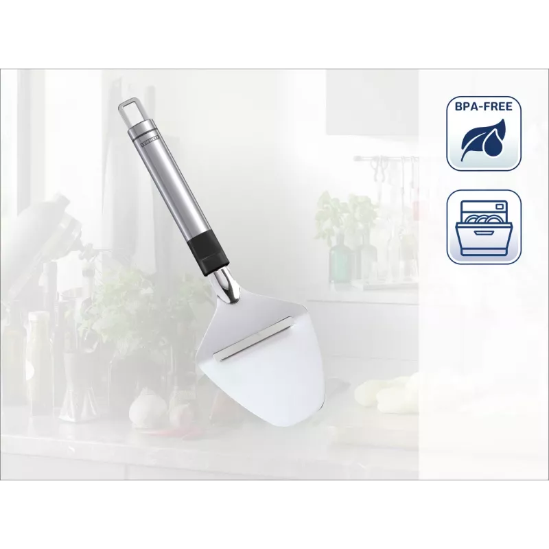 LEIFHEIT ProLine Stainless Steel Cheese Knife with Serrated Blade and Forked Tip, 235 mm, Dishwasher Safe