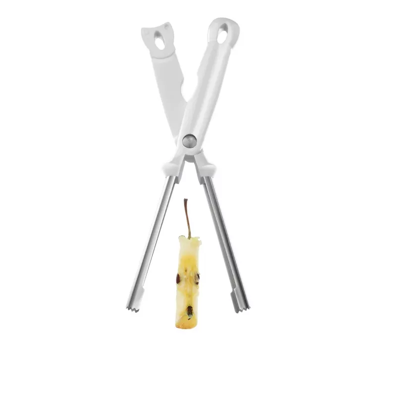 LEIFHEIT Apple Corer Remover, Stainless Steel Blade, Ergonomic Non-Slip Handle, Dishwasher Safe, White/Silver