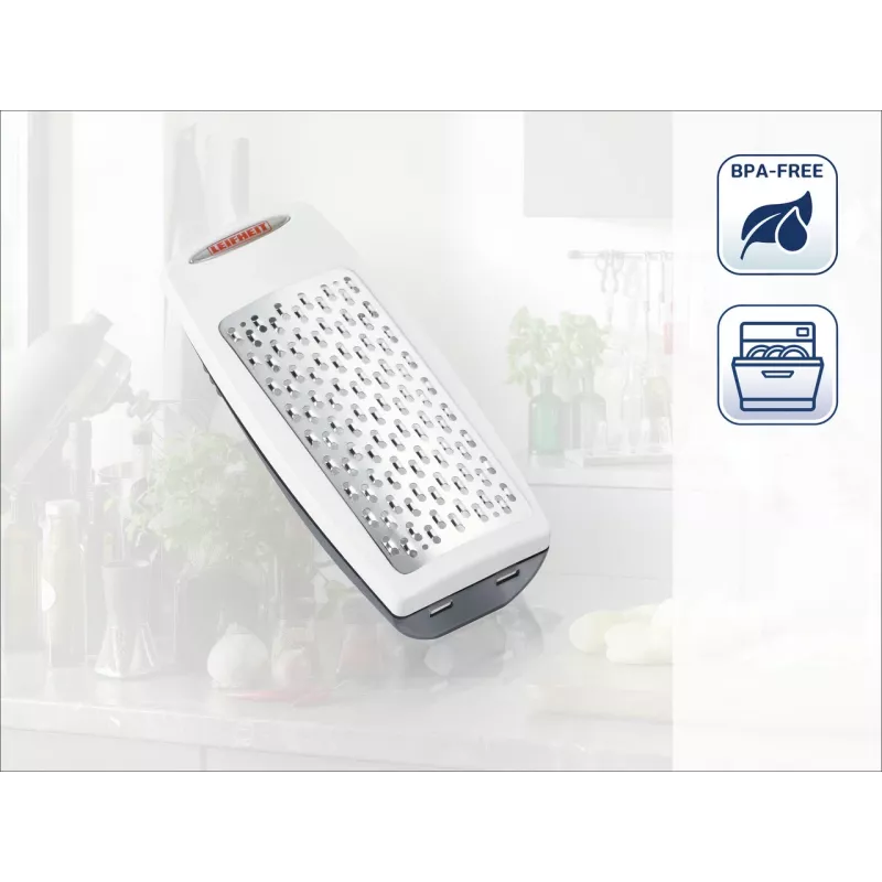 LEIFHEIT Parmesan Cheese Grater Rotary Fine Stainless Steel Drum White Grey Manual