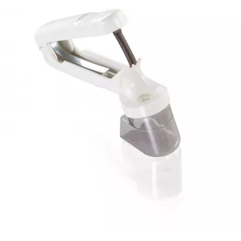 LEIFHEIT Comfortline Cherry Pit Remover Manual Cherry Pitter with Stainless Steel Mechanism, Splash Guard, Non-Slip Base, White/Red
