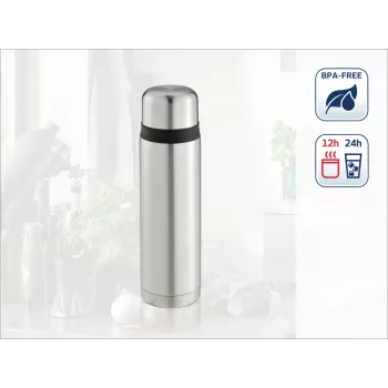 LEIFHEIT Thermos Coco 1.0L Stainless Steel Vacuum Insulated Flask, Silver