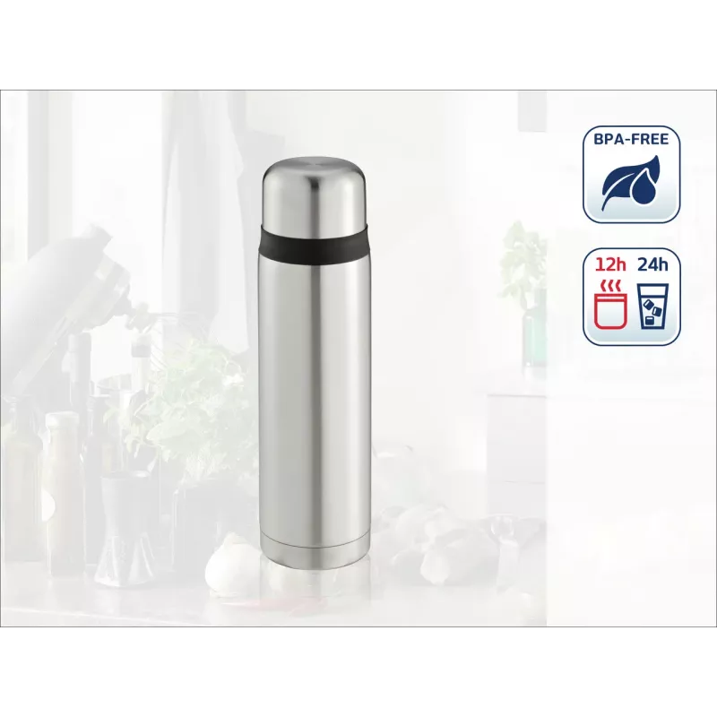 LEIFHEIT Thermos Coco 1.0L Stainless Steel Vacuum Insulated Flask, Silver