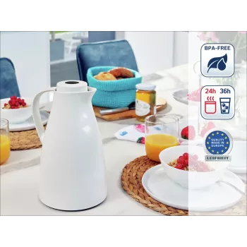 LEIFHEIT Thermos Harmonic White Vacuum Insulated Flask, 1 L