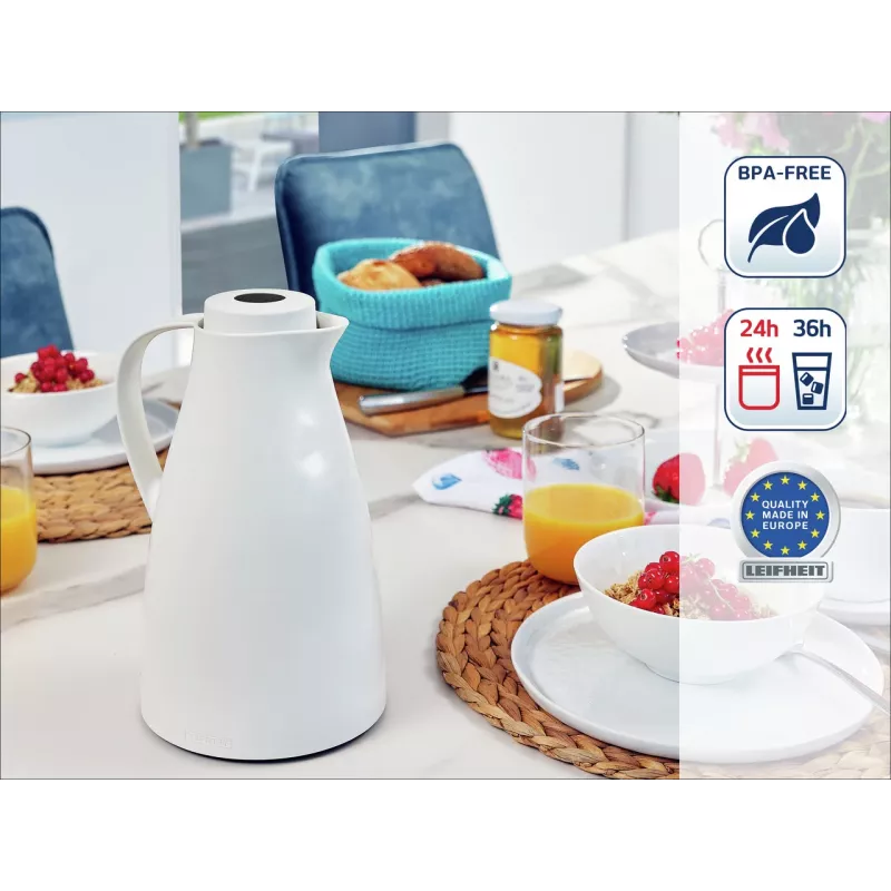 LEIFHEIT Thermos Harmonic White Vacuum Insulated Flask, 1 L