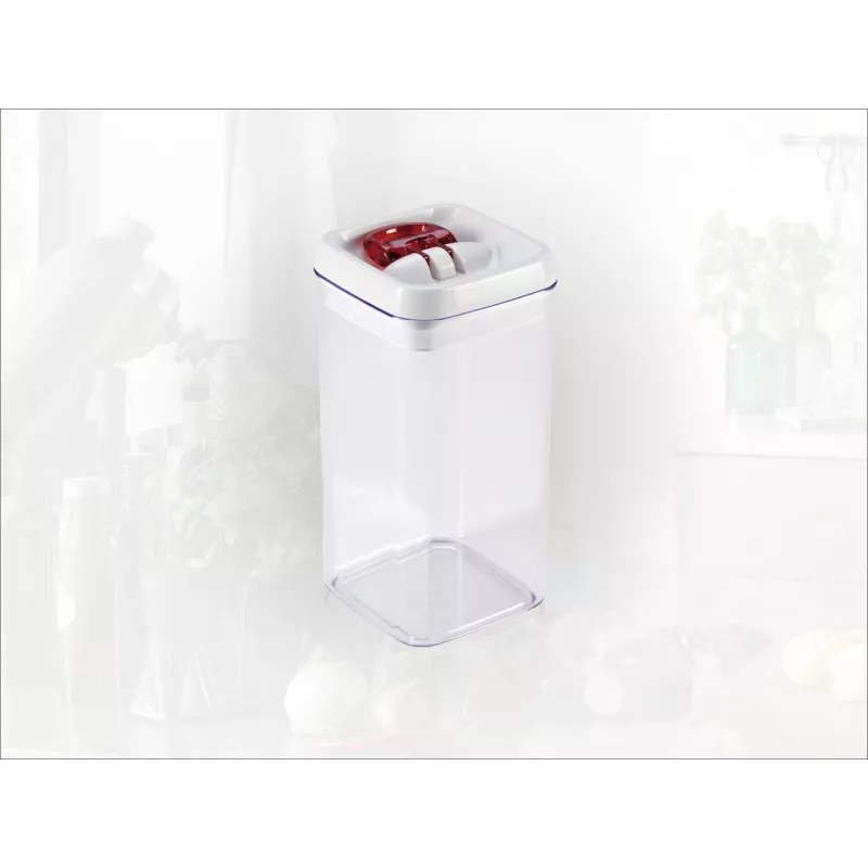 LEIFHEIT Fresh&Easy Food Storage Container 1.2 L, Airtight, BPA-Free, Transparent with White/Grey Lid