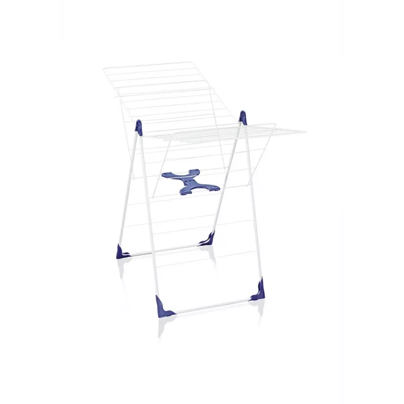 LEIFHEIT Classic 200 Flex Tumble Dryer, 20 m Drying Length, Foldable Standing Wing Dryer, White/Blue
