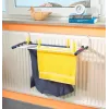 LEIFHEIT Hanging Tumble Dryer Quartett 20, 2m Drying Length, 4 Coated Steel Rods, Foldable, White/Blue