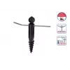 LEIFHEIT Screw-in Ground Anchor for Rotary Dryers, Galvanized Steel, 50 mm Pole, 44 cm, Green Lid